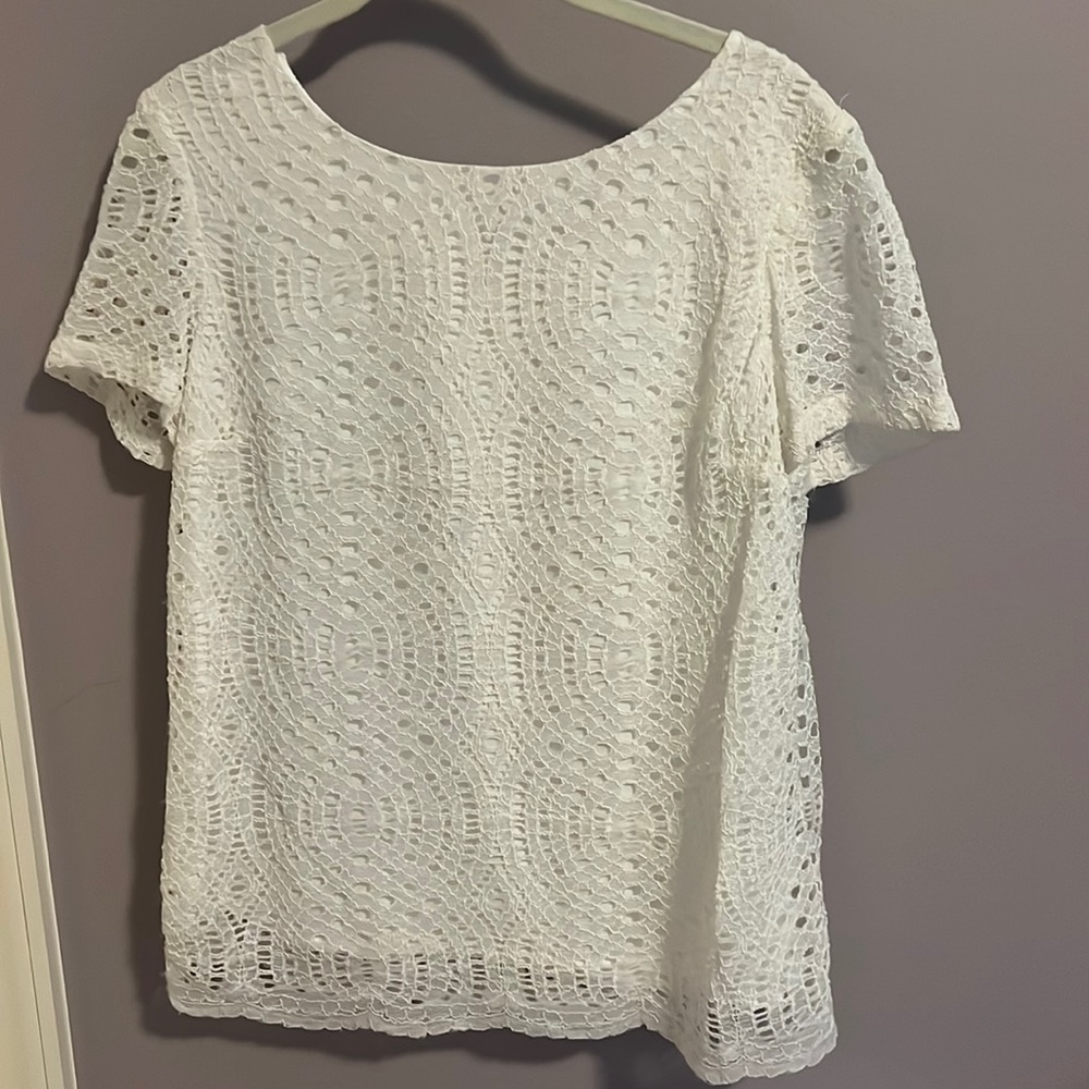New J Crew Factory lined eyelet top.